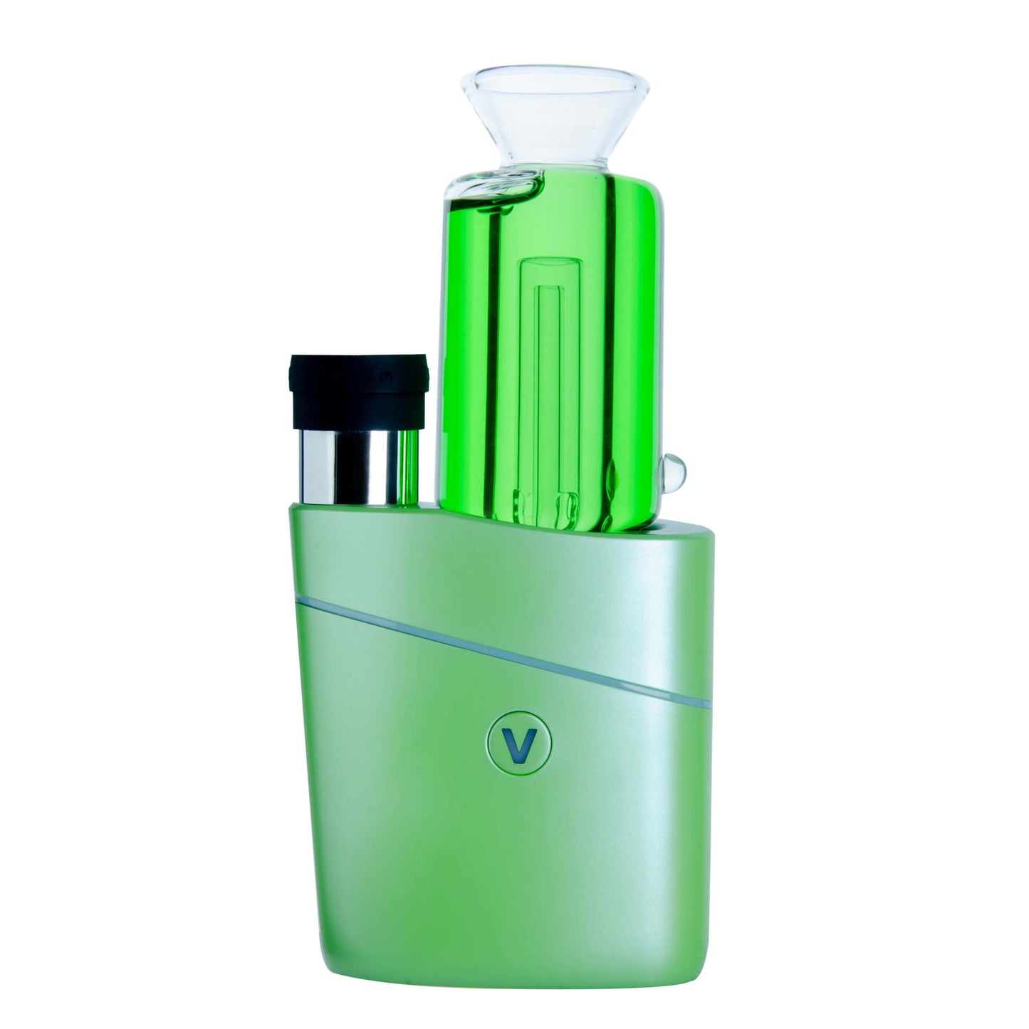 Five colorful Chill Pop glycerin-filled glass toppers for Focus V Carta and VLAB Halo in pink, purple, blue, orange, and green on a white background.