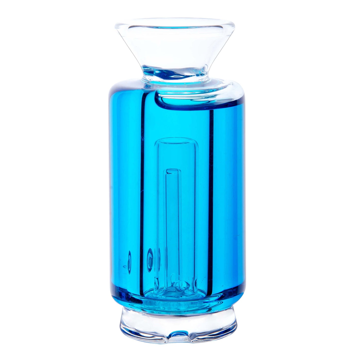 Five colorful Chill Pop glycerin-filled glass toppers for Focus V Carta and VLAB Halo in pink, purple, blue, orange, and green on a white background.