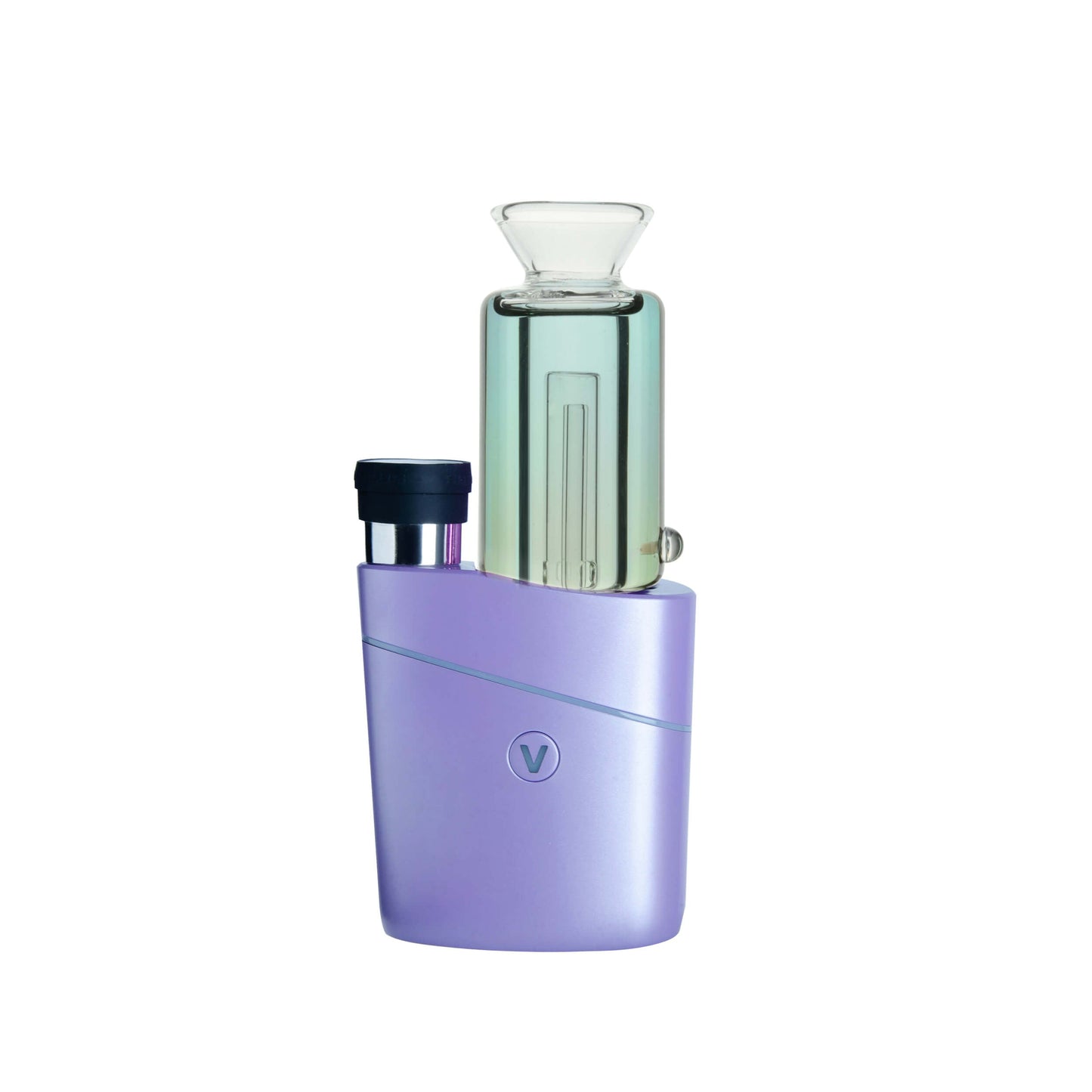 Five colorful Chill Pop glycerin-filled glass toppers for Focus V Carta and VLAB Halo in pink, purple, blue, orange, and green on a white background.