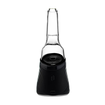 Four colorful conical dry top glass attachments for Puffco Peak OG and Pro in blue, smoke, purple, and clear by CaliBear.