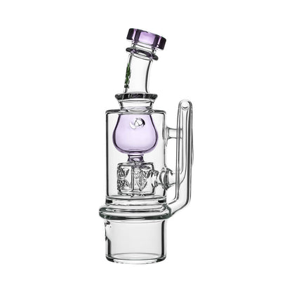 Calibear Torus Incycler glass attachment for Dr. Dabber Switch 2 shown in blue, green, purple, and smoke grey colors.