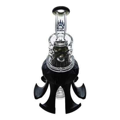Calibear octopus claw glass holder and display stand for Dr. Dabber Switch 2 attachments shown next to a glass recycler setup.