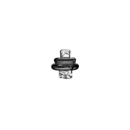 CaliBear dual-functional spinning carb caps with opal inlays for Puffco Peak and Proxy in black, blue, green, and purple showing reversible airflow design.