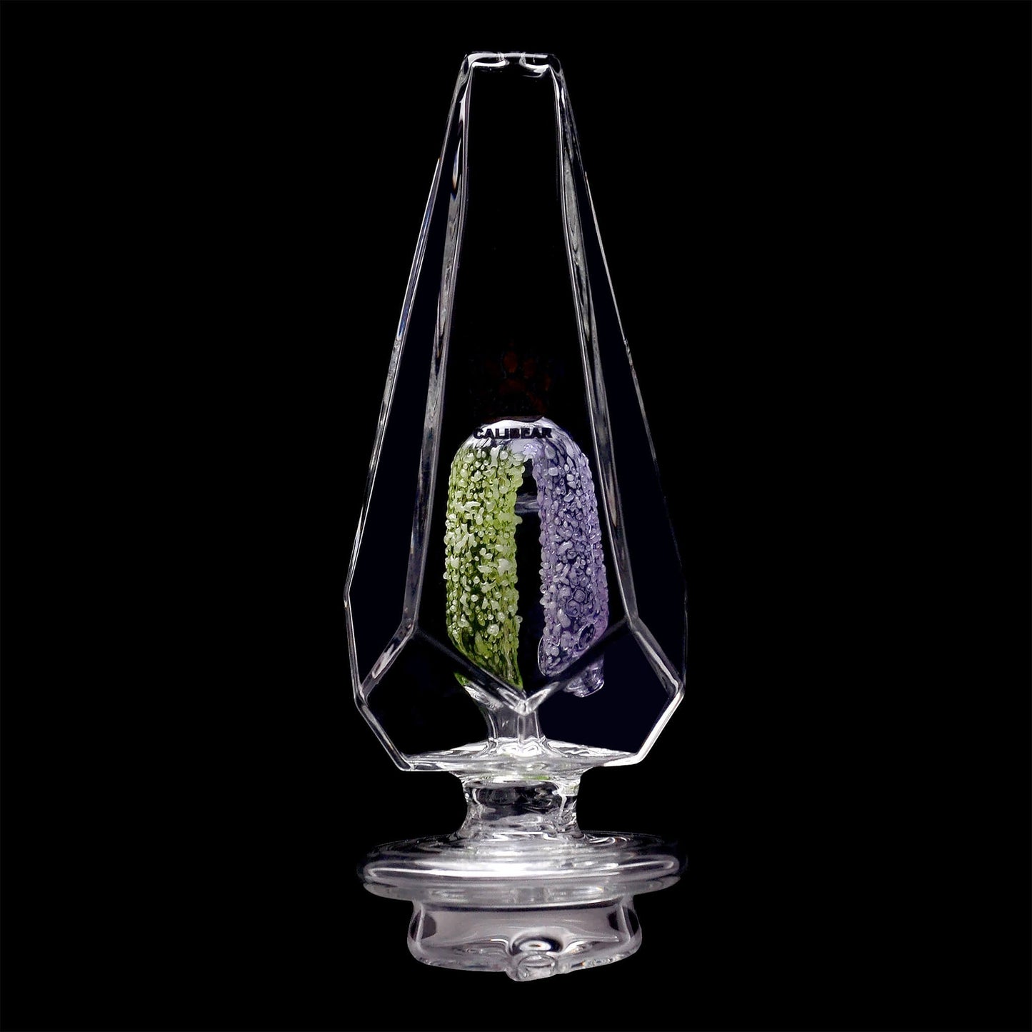 FANCY HEXAGON GUMMY PERC GLASS ATTACHMENT FOR FOCUS V CARTA ERIG- Premium carta glass attachment from Calibear Glass. Ideal for dabbing, providing smooth hits and durability. Shop high-quality dab rigs, water pipes, bongs, erig glasses and glass smoking accessories at Calibear Glass. Elevate your smoking experience with a durable and stylish glass dab rig. Free shipping on all orders.
