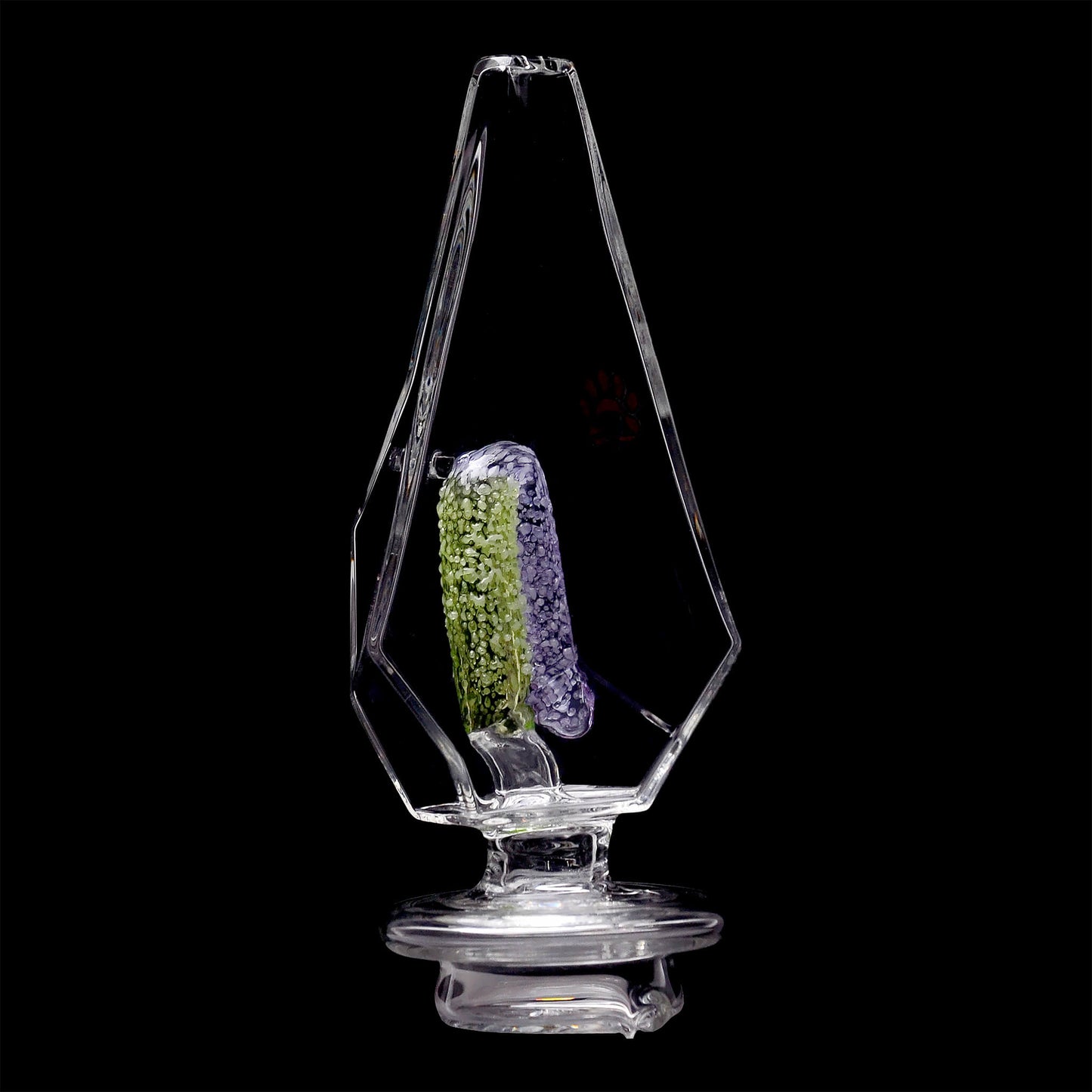 FANCY HEXAGON GUMMY PERC GLASS ATTACHMENT FOR FOCUS V CARTA ERIG- Premium carta glass attachment from Calibear Glass. Ideal for dabbing, providing smooth hits and durability. Shop high-quality dab rigs, water pipes, bongs, erig glasses and glass smoking accessories at Calibear Glass. Elevate your smoking experience with a durable and stylish glass dab rig. Free shipping on all orders.