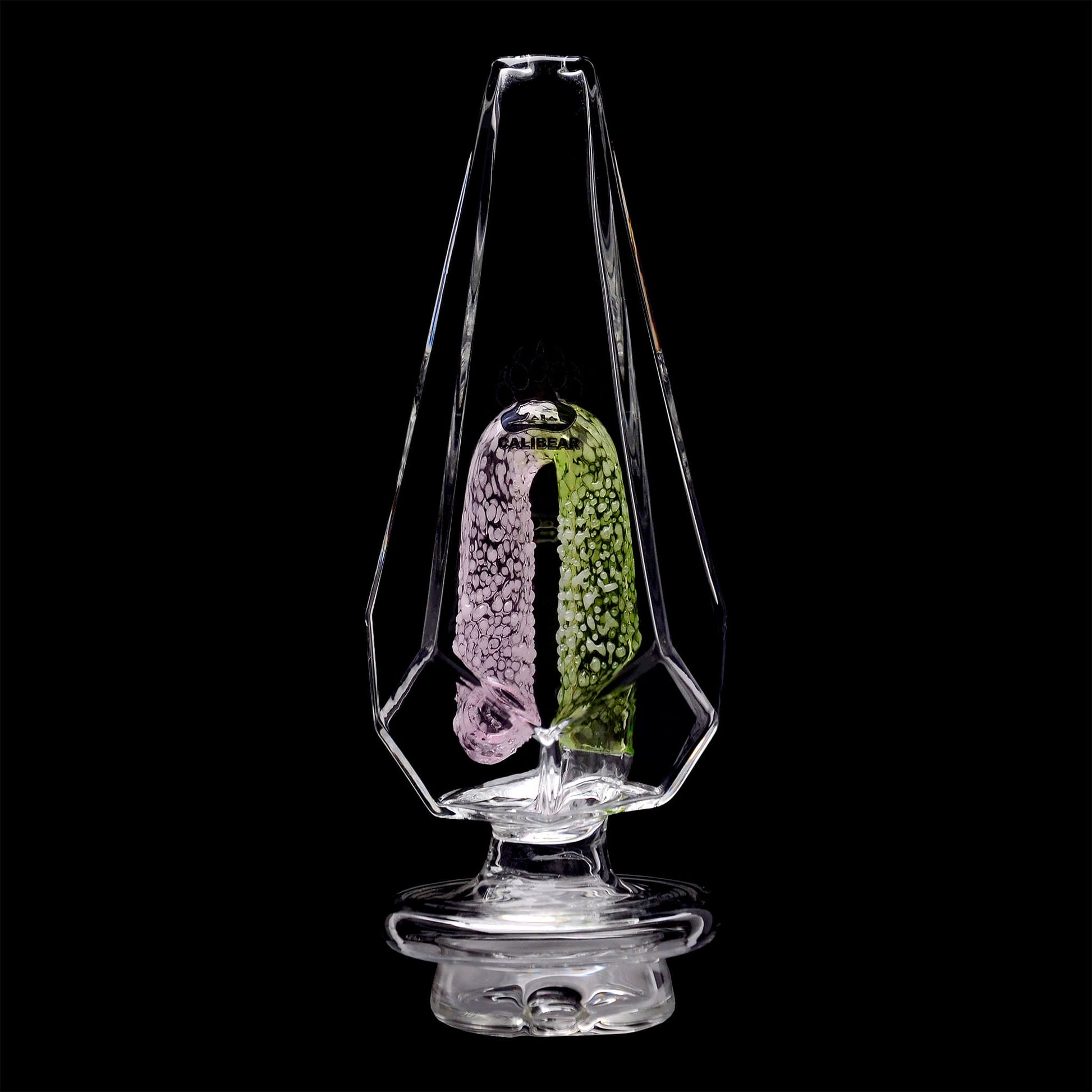 FANCY HEXAGON GUMMY PERC GLASS ATTACHMENT FOR FOCUS V CARTA ERIG- Premium carta glass attachment from Calibear Glass. Ideal for dabbing, providing smooth hits and durability. Shop high-quality dab rigs, water pipes, bongs, erig glasses and glass smoking accessories at Calibear Glass. Elevate your smoking experience with a durable and stylish glass dab rig. Free shipping on all orders.