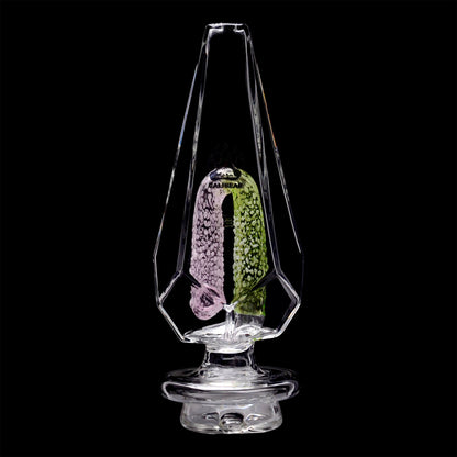 FANCY HEXAGON GUMMY PERC GLASS ATTACHMENT FOR FOCUS V CARTA ERIG- Premium carta glass attachment from Calibear Glass. Ideal for dabbing, providing smooth hits and durability. Shop high-quality dab rigs, water pipes, bongs, erig glasses and glass smoking accessories at Calibear Glass. Elevate your smoking experience with a durable and stylish glass dab rig. Free shipping on all orders.