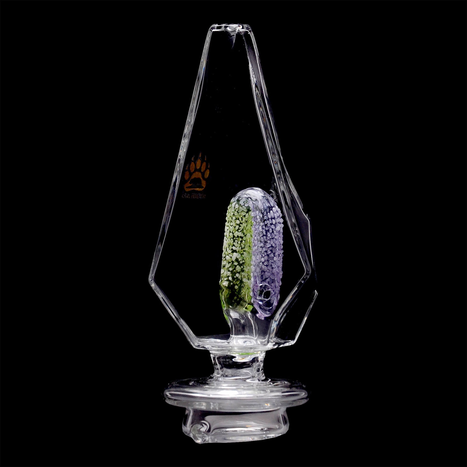 FANCY HEXAGON GUMMY PERC GLASS ATTACHMENT FOR FOCUS V CARTA ERIG- Premium carta glass attachment from Calibear Glass. Ideal for dabbing, providing smooth hits and durability. Shop high-quality dab rigs, water pipes, bongs, erig glasses and glass smoking accessories at Calibear Glass. Elevate your smoking experience with a durable and stylish glass dab rig. Free shipping on all orders.