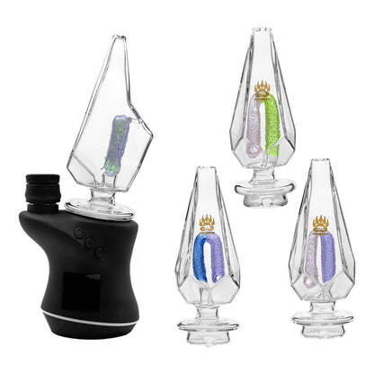 FANCY HEXAGON GUMMY PERC GLASS ATTACHMENT FOR FOCUS V CARTA ERIG- Premium carta glass attachment from Calibear Glass. Ideal for dabbing, providing smooth hits and durability. Shop high-quality dab rigs, water pipes, bongs, erig glasses and glass smoking accessories at Calibear Glass. Elevate your smoking experience with a durable and stylish glass dab rig. Free shipping on all orders.