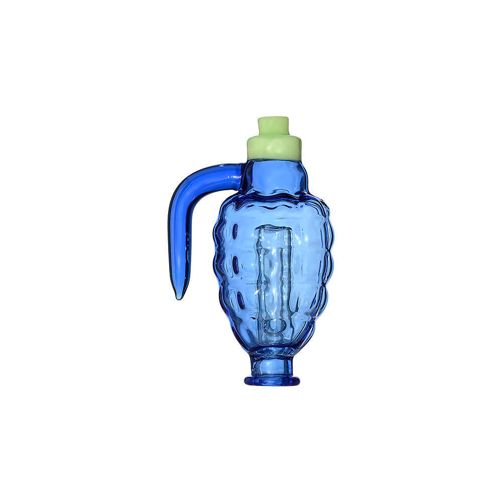 GRENADE STYLED ARTISAN GLASS ATTACHMENT FOR PIVOT- Premium puffco glass attachment from Calibear Glass. Ideal for dabbing, providing smooth hits and durability. Shop high-quality dab rigs, water pipes, bongs, erig glasses and glass smoking accessories at Calibear Glass. Elevate your smoking experience with a durable and stylish glass dab rig. Free shipping on all orders.