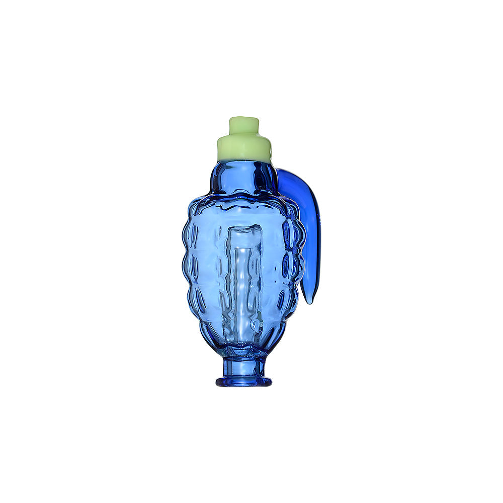 GRENADE STYLED ARTISAN GLASS ATTACHMENT FOR PIVOT- Premium puffco glass attachment from Calibear Glass. Ideal for dabbing, providing smooth hits and durability. Shop high-quality dab rigs, water pipes, bongs, erig glasses and glass smoking accessories at Calibear Glass. Elevate your smoking experience with a durable and stylish glass dab rig. Free shipping on all orders.