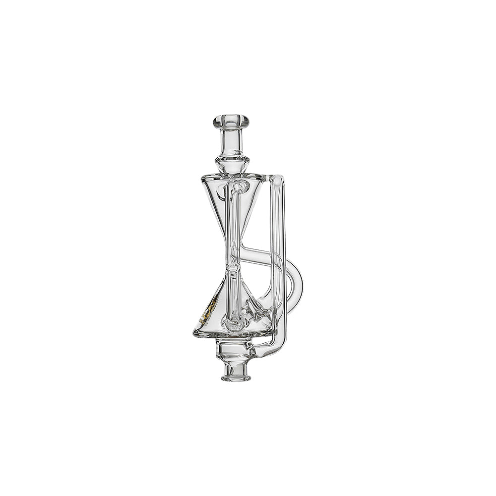 CALIBEAR HOURGLASS RECYCLER PIVOT MOUTHPIECE- Premium puffco glass attachment from Calibear Glass. Ideal for dabbing, providing smooth hits and durability. Shop high-quality dab rigs, water pipes, bongs, erig glasses and glass smoking accessories at Calibear Glass. Elevate your smoking experience with a durable and stylish glass dab rig. Free shipping on all orders.
