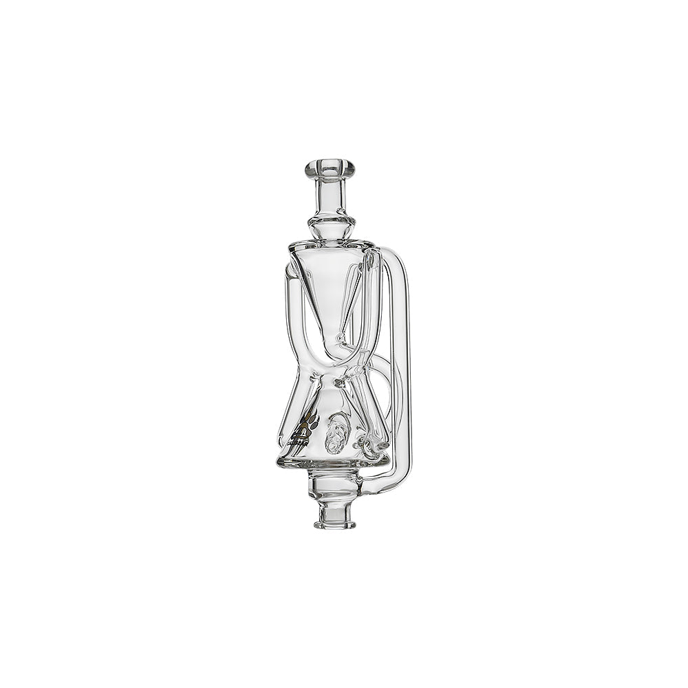 CALIBEAR HOURGLASS RECYCLER PIVOT MOUTHPIECE- Premium puffco glass attachment from Calibear Glass. Ideal for dabbing, providing smooth hits and durability. Shop high-quality dab rigs, water pipes, bongs, erig glasses and glass smoking accessories at Calibear Glass. Elevate your smoking experience with a durable and stylish glass dab rig. Free shipping on all orders.