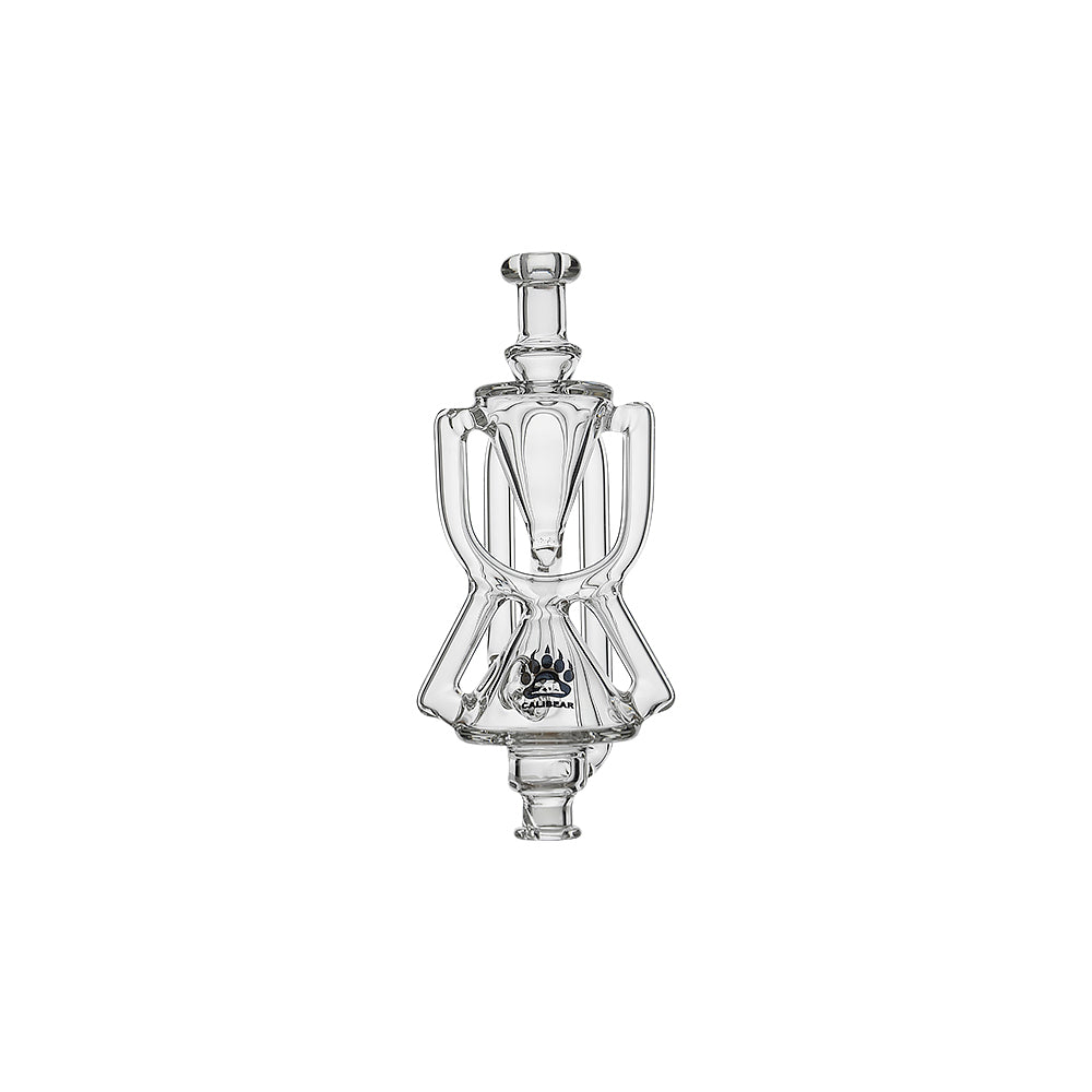 CALIBEAR HOURGLASS RECYCLER PIVOT MOUTHPIECE- Premium puffco glass attachment from Calibear Glass. Ideal for dabbing, providing smooth hits and durability. Shop high-quality dab rigs, water pipes, bongs, erig glasses and glass smoking accessories at Calibear Glass. Elevate your smoking experience with a durable and stylish glass dab rig. Free shipping on all orders.