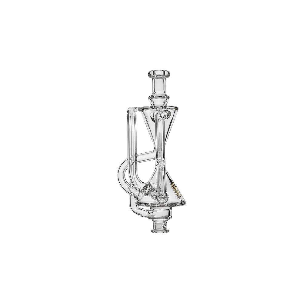 CALIBEAR HOURGLASS RECYCLER PIVOT MOUTHPIECE- Premium puffco glass attachment from Calibear Glass. Ideal for dabbing, providing smooth hits and durability. Shop high-quality dab rigs, water pipes, bongs, erig glasses and glass smoking accessories at Calibear Glass. Elevate your smoking experience with a durable and stylish glass dab rig. Free shipping on all orders.