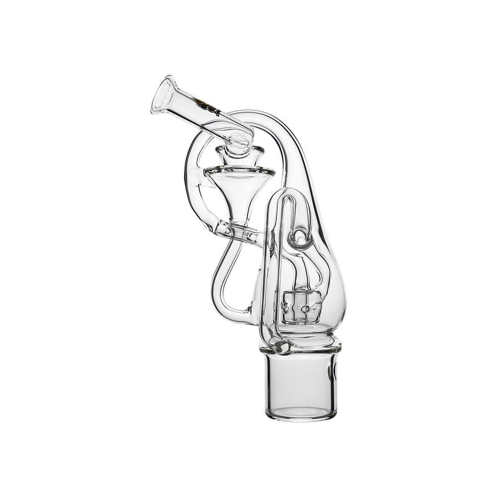 CALIBEAR Klein Bottle Recycler Glass Attachment for Dr. Dabber Switch 2, hand-blown borosilicate glass, Klein Bottle inspired recycler design for smooth, flavorful hits.