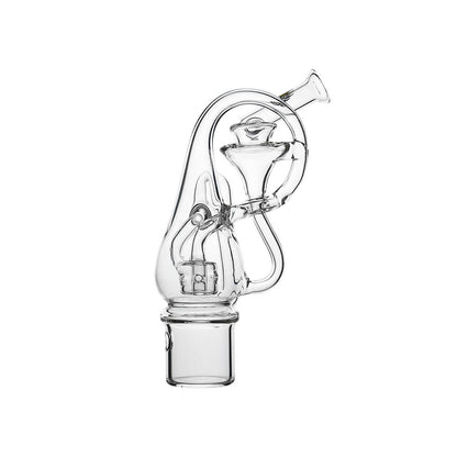 CALIBEAR Klein Bottle Recycler Glass Attachment for Dr. Dabber Switch 2, hand-blown borosilicate glass, Klein Bottle inspired recycler design for smooth, flavorful hits.