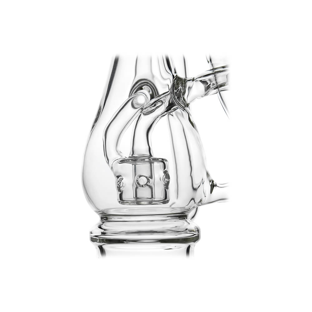 CALIBEAR Klein Bottle Recycler Glass Attachment for Dr. Dabber Switch 2, hand-blown borosilicate glass, Klein Bottle inspired recycler design for smooth, flavorful hits.