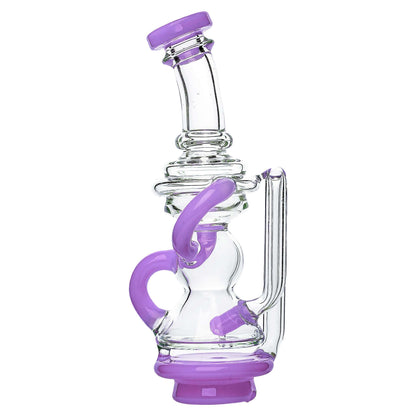 Calibear Mini Recycler Glass Attachment for Focus V Carta in blue, purple, green, and clear borosilicate glass options.