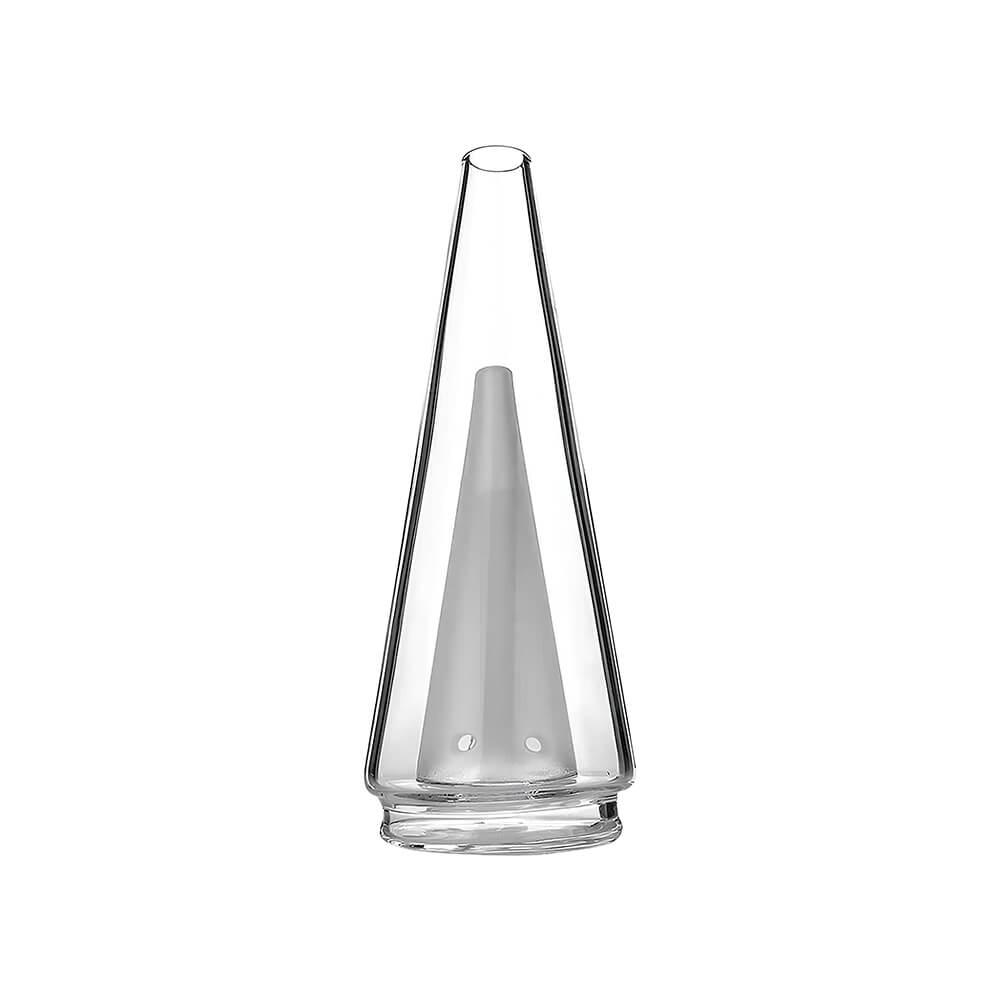 Calibear replacement glass attachments for Puffco Peak OG and Pro featuring various colored inner cones including black, pink, green, and blue.