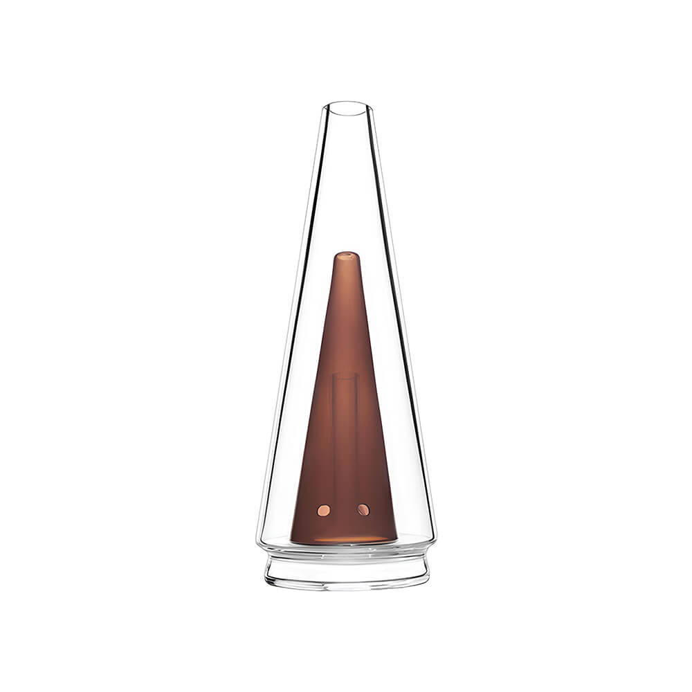 Calibear replacement glass attachments for Puffco Peak OG and Pro featuring various colored inner cones including black, pink, green, and blue.