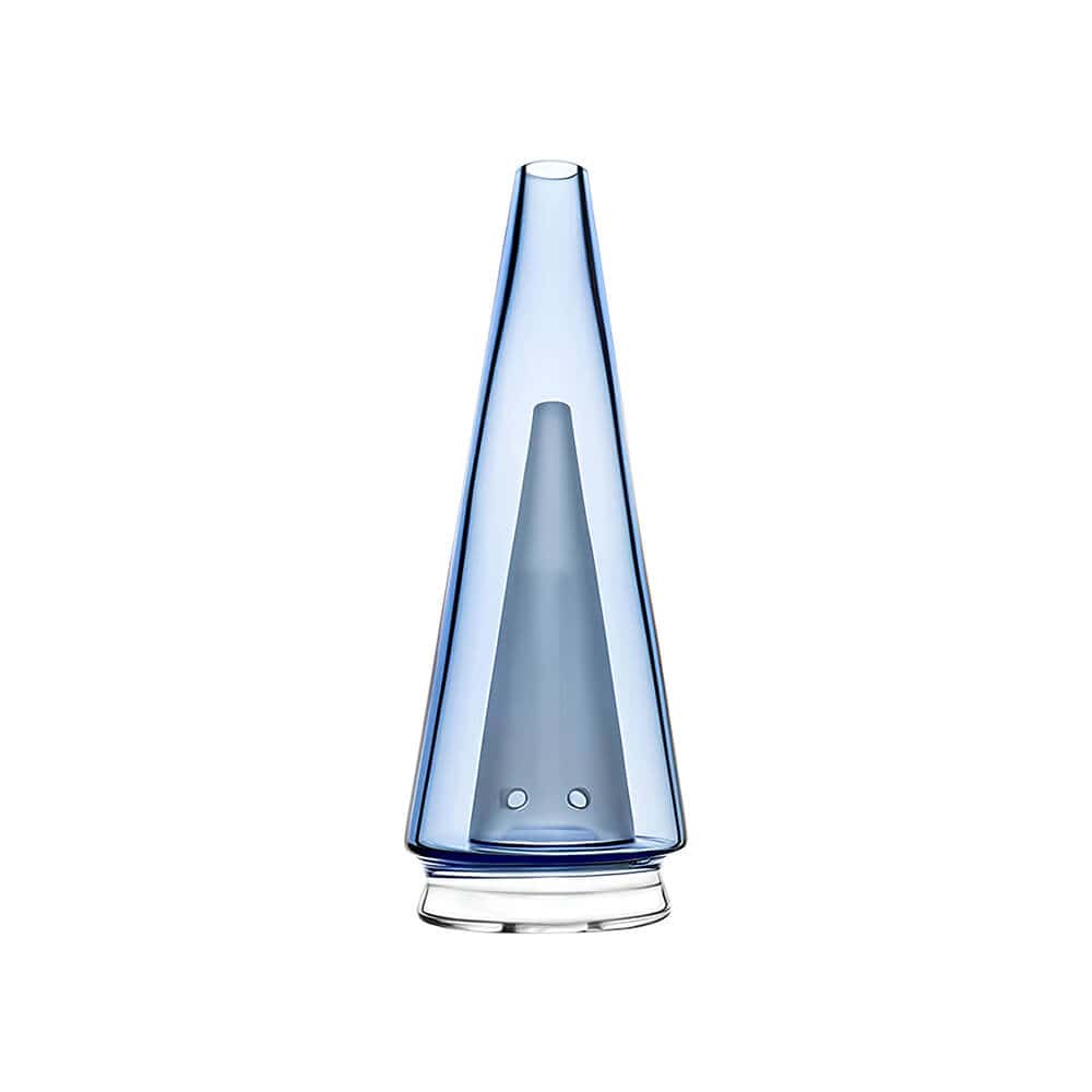 Calibear replacement glass attachments for Puffco Peak OG and Pro featuring various colored inner cones including black, pink, green, and blue.