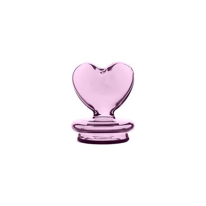 Calibear Pink Heart Dry Glass Attachment for Puffco Peak and Peak Pro smart rigs.