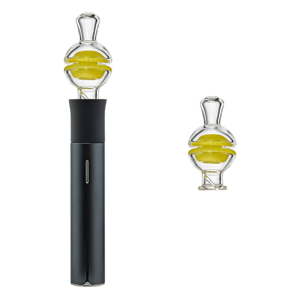CaliBear premium clear YOYO glass mouthpiece attachment for Puffco Pivot handheld vaporizer.