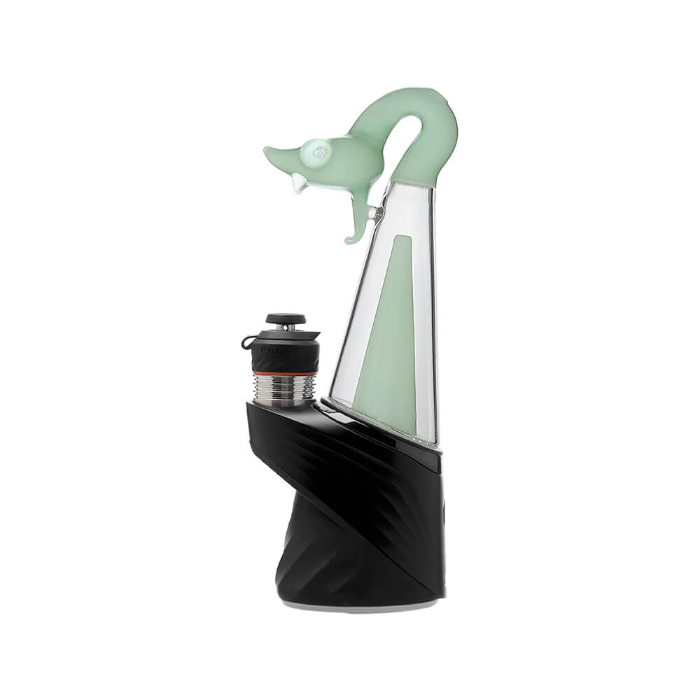 CaliBear Spirit Snake glass attachment for Puffco Peak OG and Pro with opal eyes and recycler water filtration, available in multiple colors.