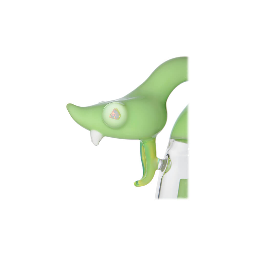 CaliBear Spirit Snake glass attachment for Puffco Peak OG and Pro with opal eyes and recycler water filtration, available in multiple colors.