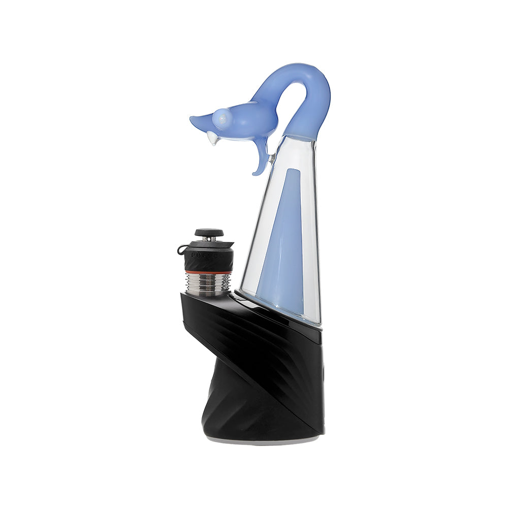 CaliBear Spirit Snake glass attachment for Puffco Peak OG and Pro with opal eyes and recycler water filtration, available in multiple colors.