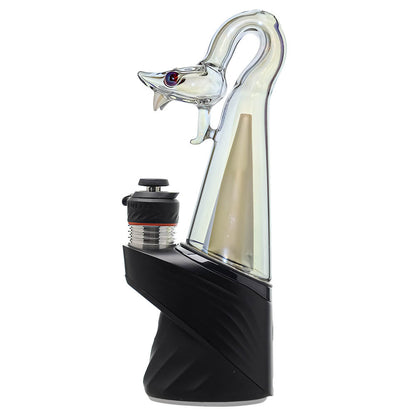 CaliBear Spirit Snake glass attachment for Puffco Peak OG and Pro with opal eyes and recycler water filtration, available in multiple colors.