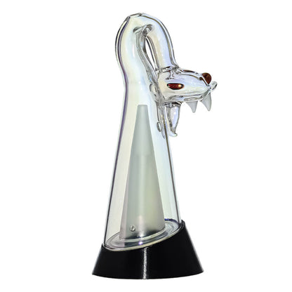 CaliBear Spirit Snake glass attachment for Puffco Peak OG and Pro with opal eyes and recycler water filtration, available in multiple colors.