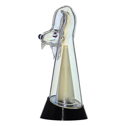 CaliBear Spirit Snake glass attachment for Puffco Peak OG and Pro with opal eyes and recycler water filtration, available in multiple colors.