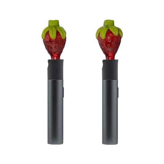 CALIBEAR GLASS STRAWBERRY PIVOT MOUTHPIECE- Premium puffco glass attachment from Calibear Glass. Ideal for dabbing, providing smooth hits and durability. Shop high-quality dab rigs, water pipes, bongs, erig glasses and glass smoking accessories at Calibear Glass. Elevate your smoking experience with a durable and stylish glass dab rig. Free shipping on all orders.