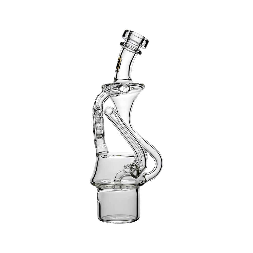 CALIBEAR Swiss Donut Recycler Glass Attachment for Dr. Dabber Switch 2, hand-blown borosilicate glass, multi-hole Swiss Donut diffusion design for smooth, flavorful hits.
