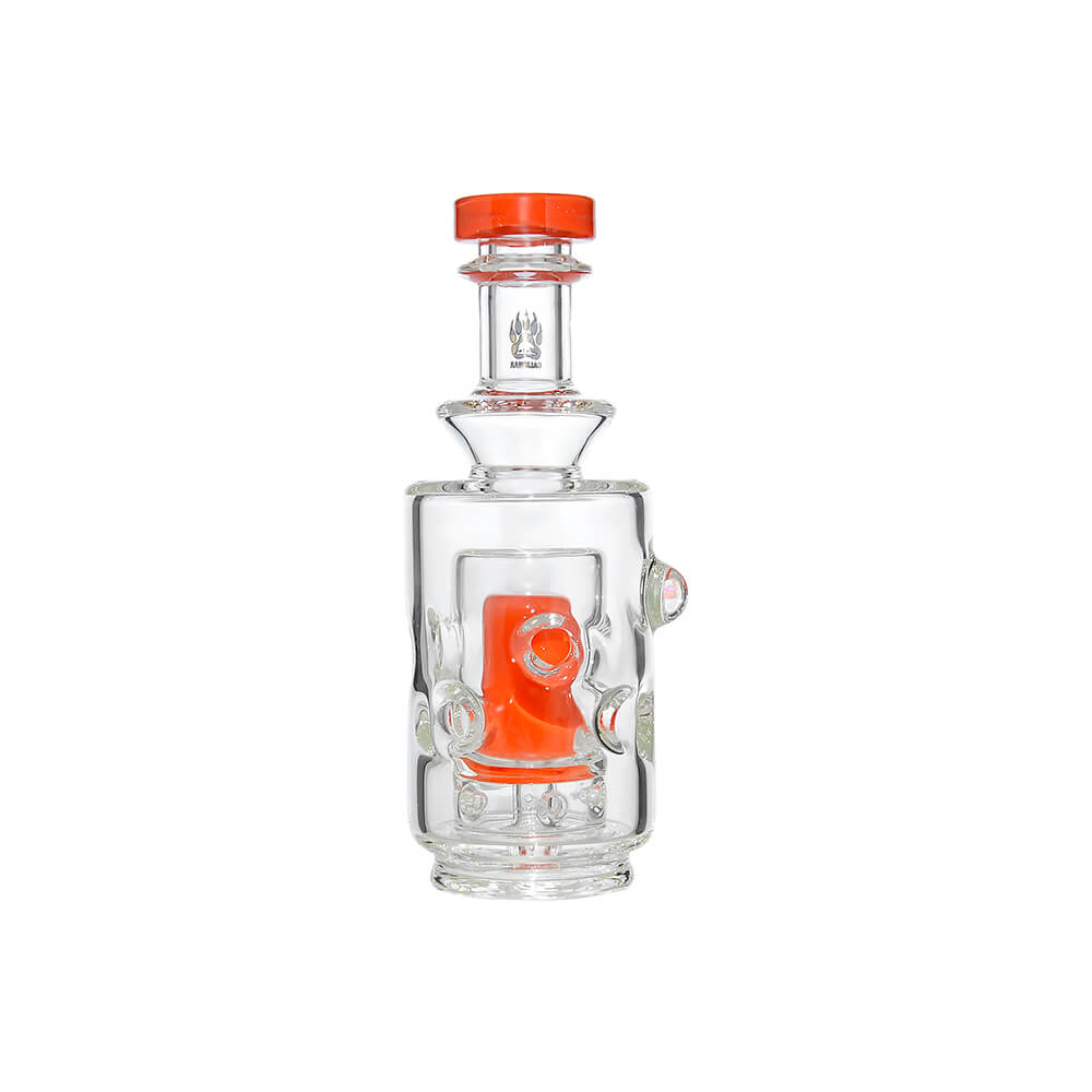 Straight Swiss glass attachment with opal detail for Puffco Peak OG and Pro Calibear multi variant display