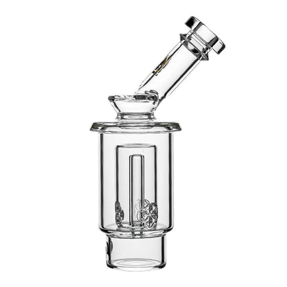 Calibear Seed of Life percolator glass attachment for Dr. Dabber Switch 2 featuring a clear cylindrical chamber and precision-cut geometric perc.