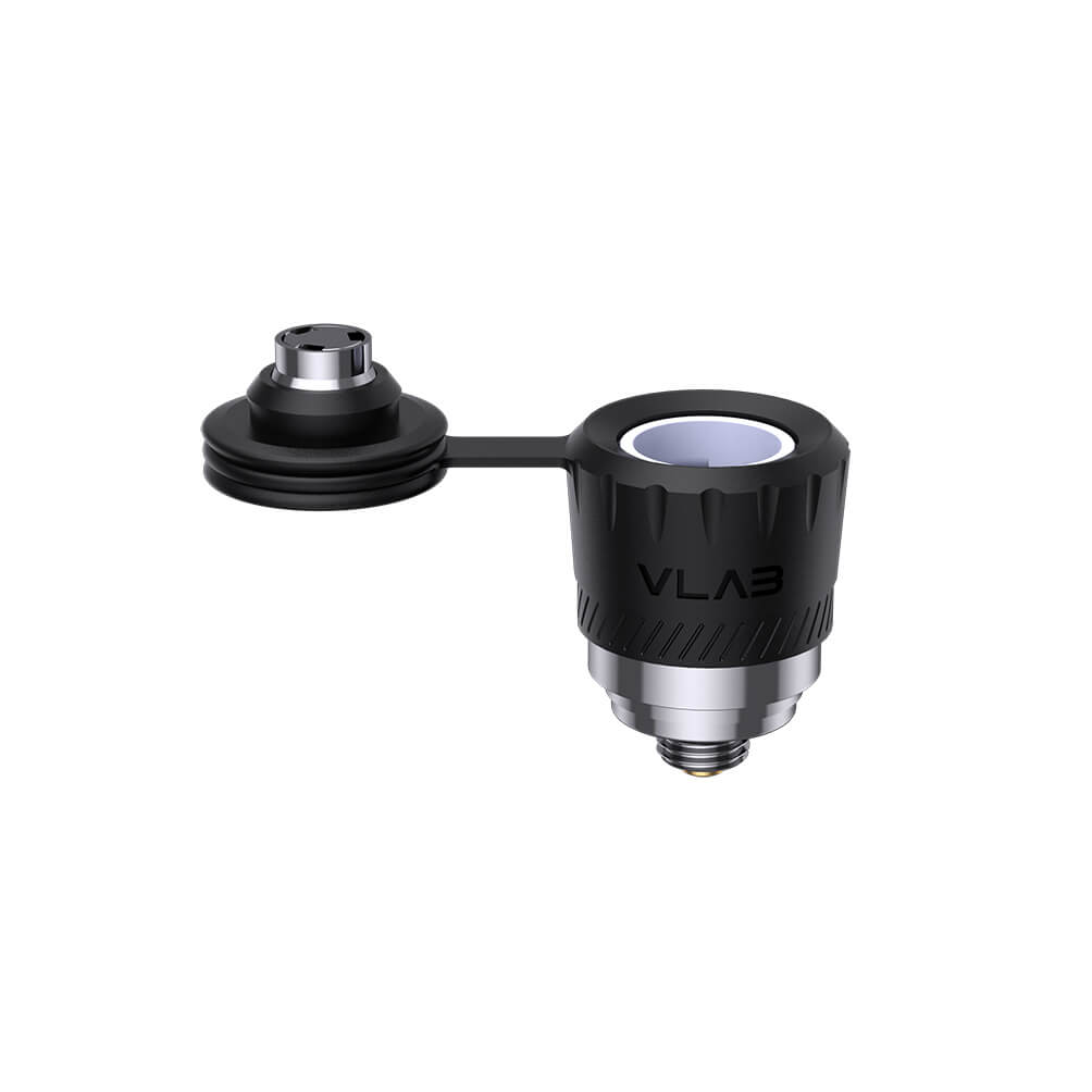 VLAB Halo 3D ceramic chamber with tornado airflow cap for consistent heating and smooth vapor.